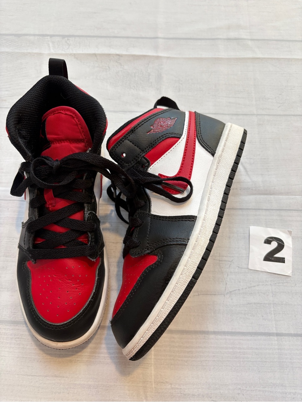Nike Kids Red, Black & White High-Top Sneakers